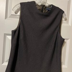 Womens Ann Taylor Sleeveless Gray Crew Neck Tank Top